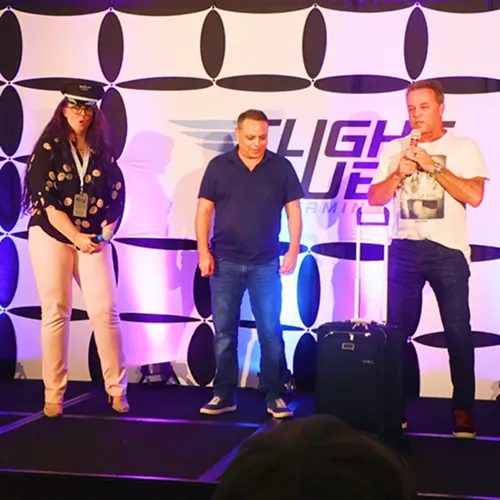 Three members on stage