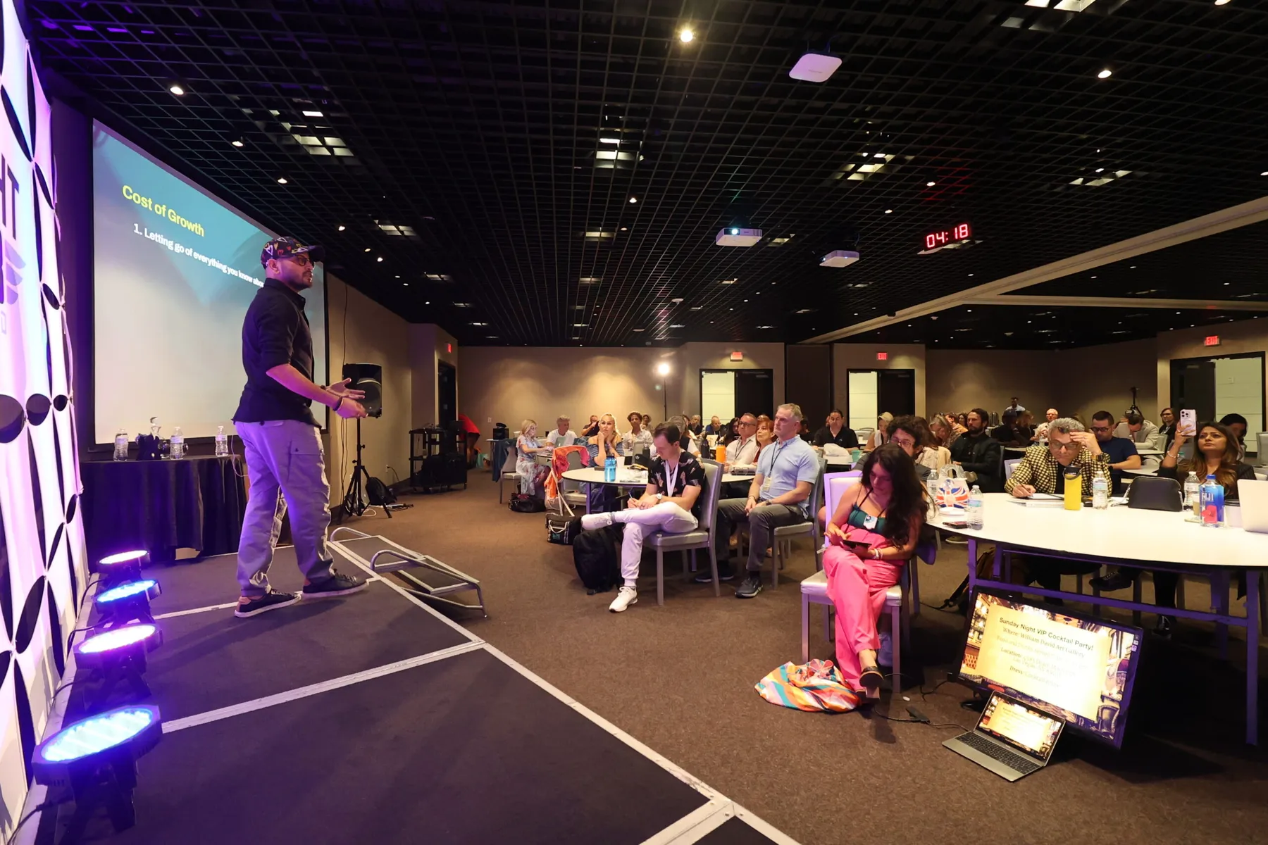 High-level entrepreneurs at a private networking dinner during the Flight Club Mastermind business retreat